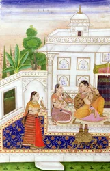 Vilaval Ragini: Woman at her Toilet, from a Ragamala, from Bikaner, Rajasthan